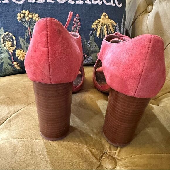 Tahari Pink Megyn Leather Open Toe Leather Heels Size 8 - Picture 7 of 10